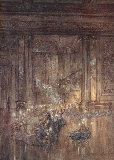Through the House Give Glimmering Light, By the Dead and Drowsy Fire, illustration from 